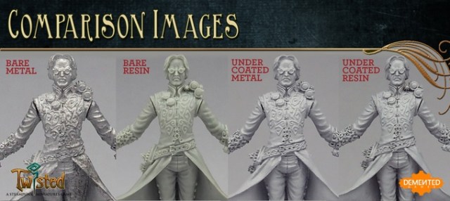 Twisted comparison resin-metal